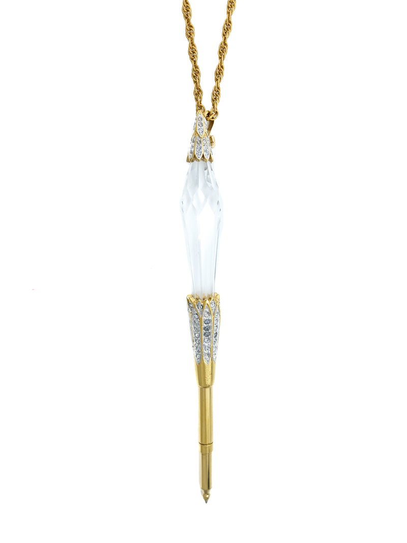 Swarovski Crystal Pen Pendant Necklace Accessory arcadeshops.com