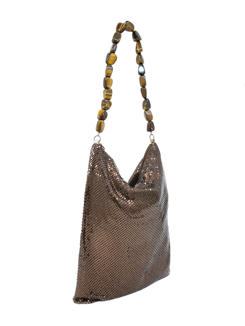 Whiting and Davis Stone Strap Chainmail Bag Accessory arcadeshops.com