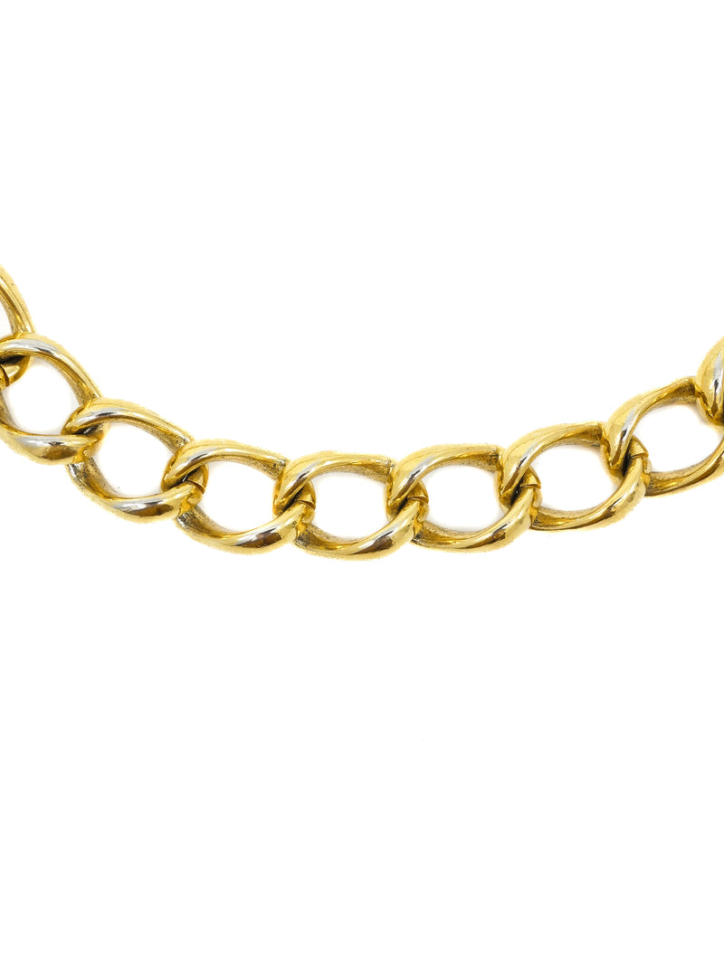 1980s Christian Dior Goldtone Chain Collar Necklace Accessory arcadeshops.com