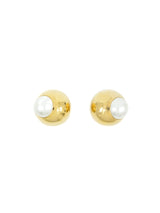 Miu Miu Domed Pearl Accent Earrings Accessory arcadeshops.com