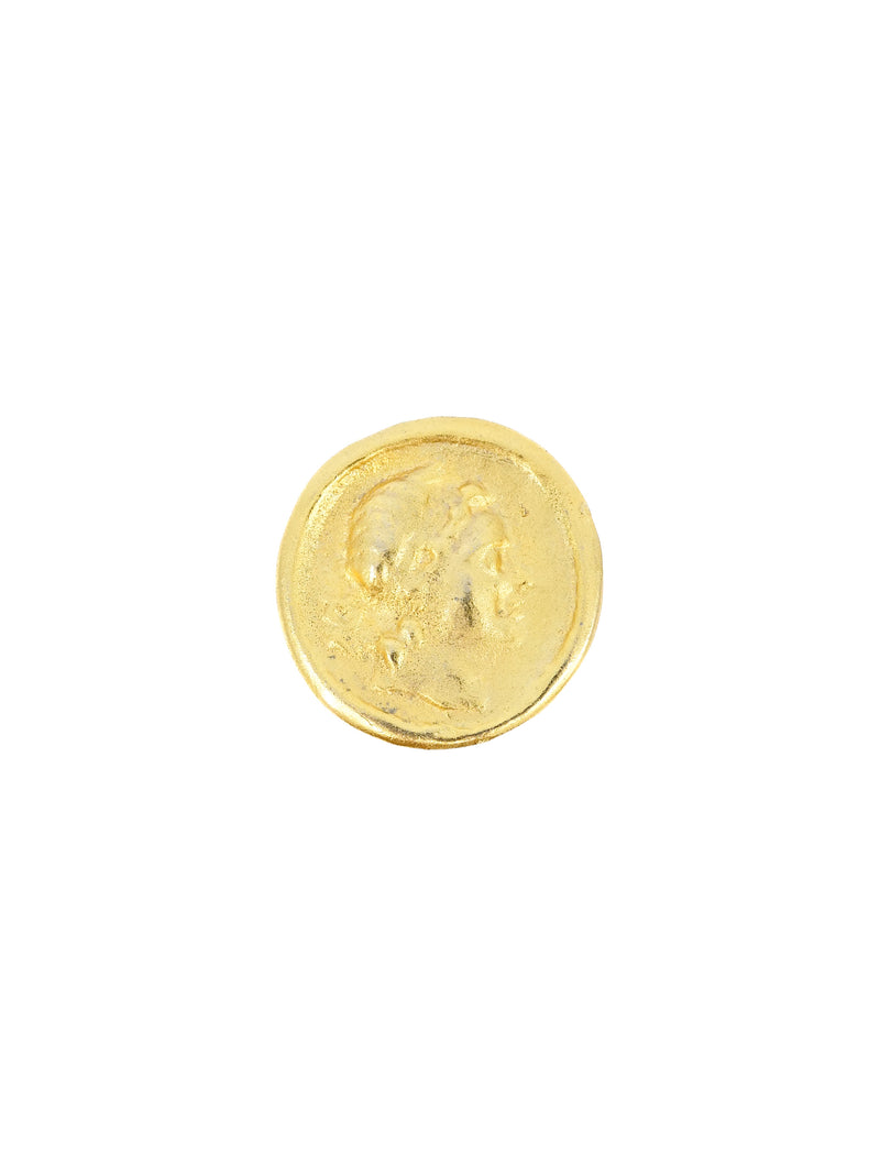 Goldtone Coin Earrings Accessory arcadeshops.com