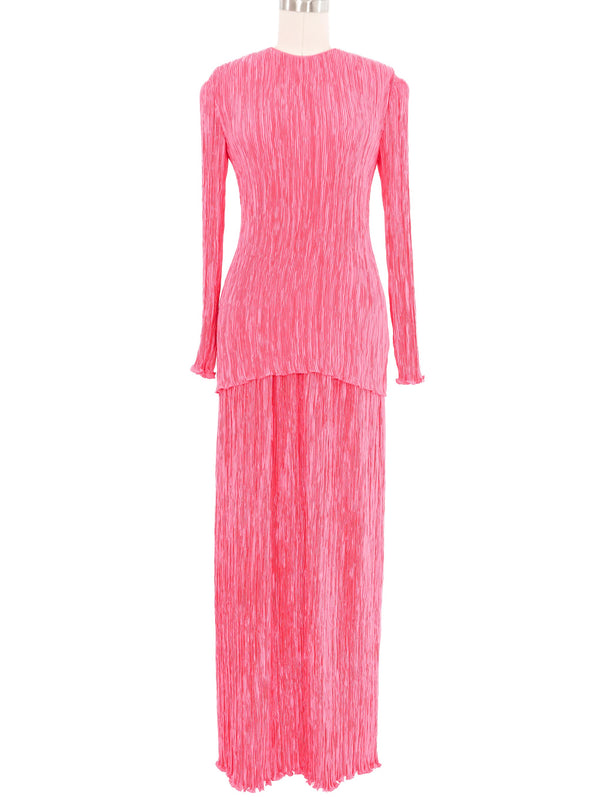 Mary McFadden Bubblegum Plisse Pleat Ensemble Suit arcadeshops.com