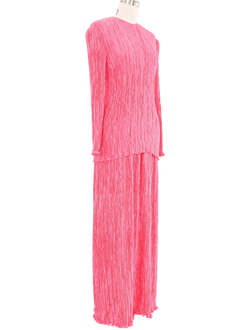 Mary McFadden Bubblegum Plisse Pleat Ensemble Suit arcadeshops.com