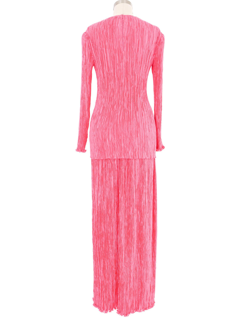 Mary McFadden Bubblegum Plisse Pleat Ensemble Suit arcadeshops.com