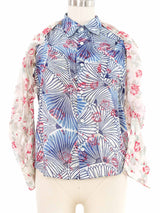 2007 Comme des Garcons Sheer Mixed Floral Blouse Top arcadeshops.com