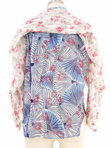 2007 Comme des Garcons Sheer Mixed Floral Blouse Top arcadeshops.com