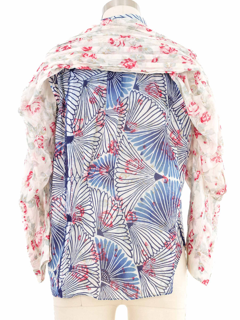 2007 Comme des Garcons Sheer Mixed Floral Blouse Top arcadeshops.com