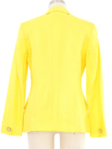 Versace Yellow Linen Jacket Jacket arcadeshops.com