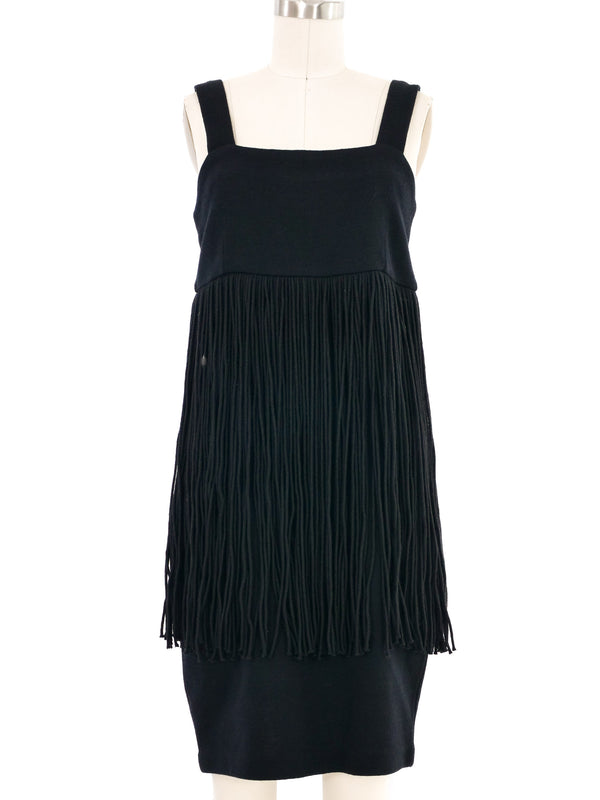 Andrea Jovine Fringed Wool Mini Dress Dress arcadeshops.com
