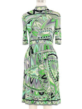 Emilio Pucci Printed Mock Neck Day Dress Dress arcadeshops.com