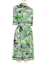 Emilio Pucci Printed Mock Neck Day Dress Dress arcadeshops.com