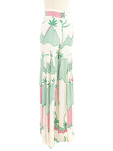 Ossie Clark Printed Crepe Wide Leg Pants Bottom arcadeshops.com