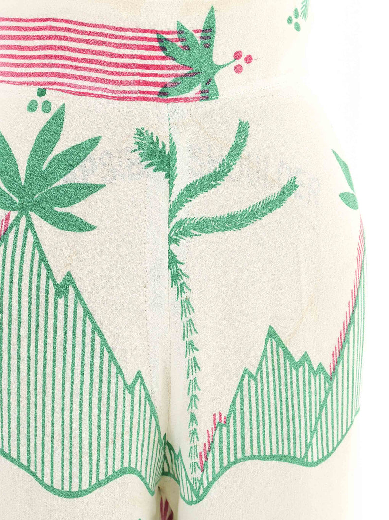 Ossie Clark Printed Crepe Wide Leg Pants Bottom arcadeshops.com