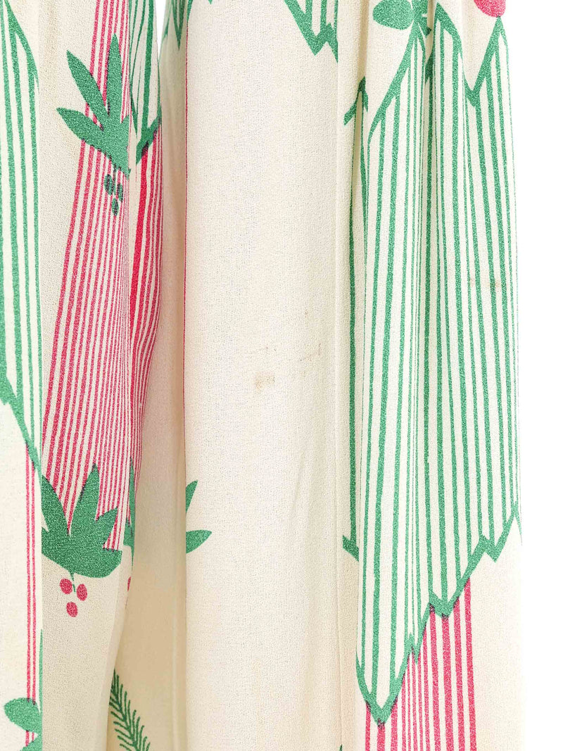 Ossie Clark Printed Crepe Wide Leg Pants Bottom arcadeshops.com