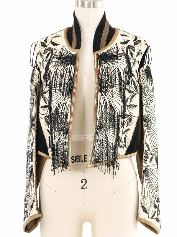 2003 Jean Paul Gaultier Beaded Fringe Embroidered Jacket