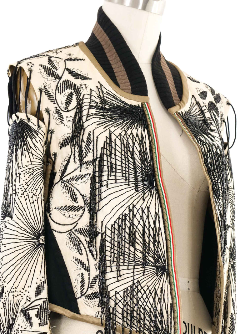 2003 Jean Paul Gaultier Beaded Fringe Embroidered Jacket