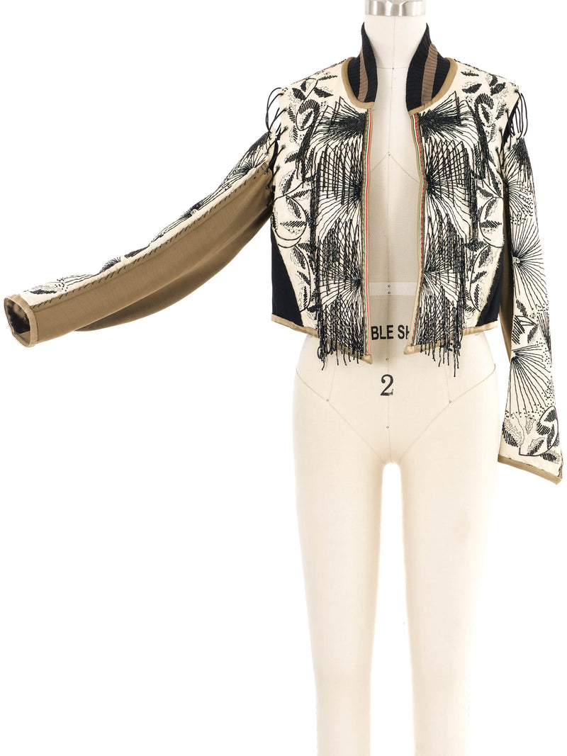 2003 Jean Paul Gaultier Beaded Fringe Embroidered Jacket