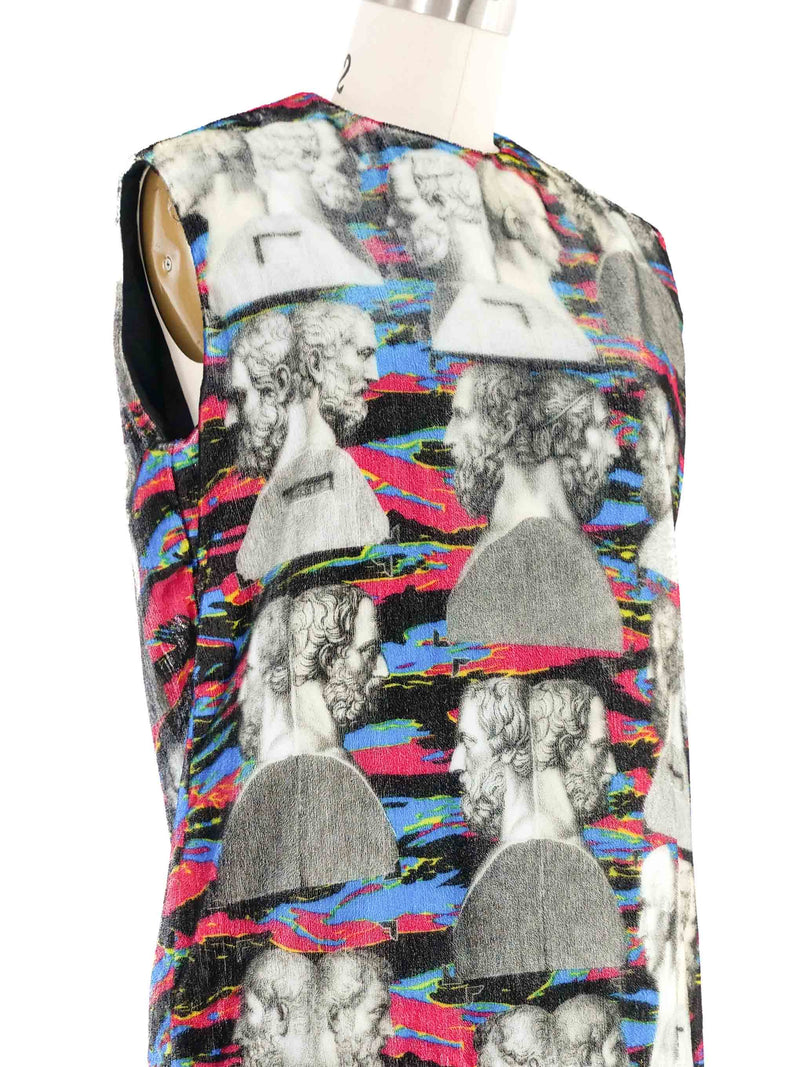 2021 Louis Vuitton Fornasetti Printed Velvet Mini Dress