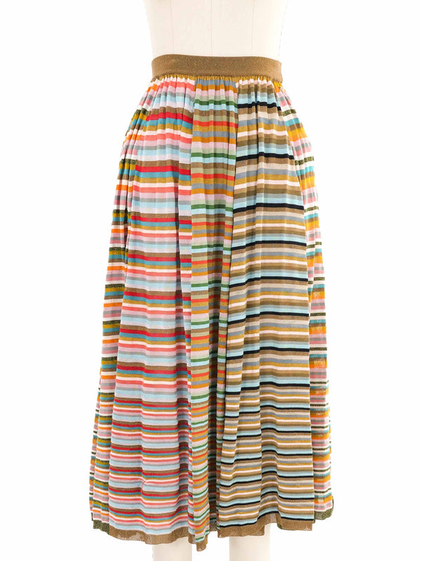 Chanel Rainbow Knit Midi Skirt