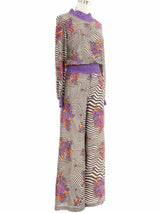1960s Metallic Op-Art Palazzo Pant Ensemble Suit arcadeshops.com