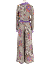 1960s Metallic Op-Art Palazzo Pant Ensemble Suit arcadeshops.com