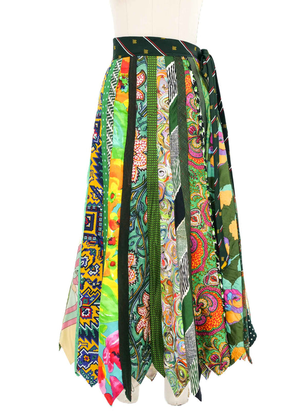 Reworked Tie Midi Skirt