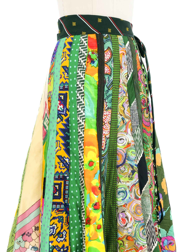 Reworked Tie Midi Skirt