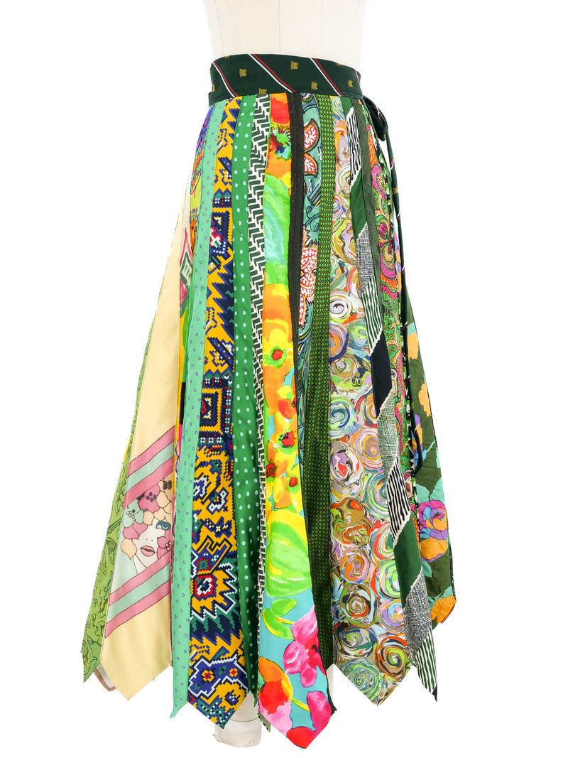 Reworked Tie Midi Skirt