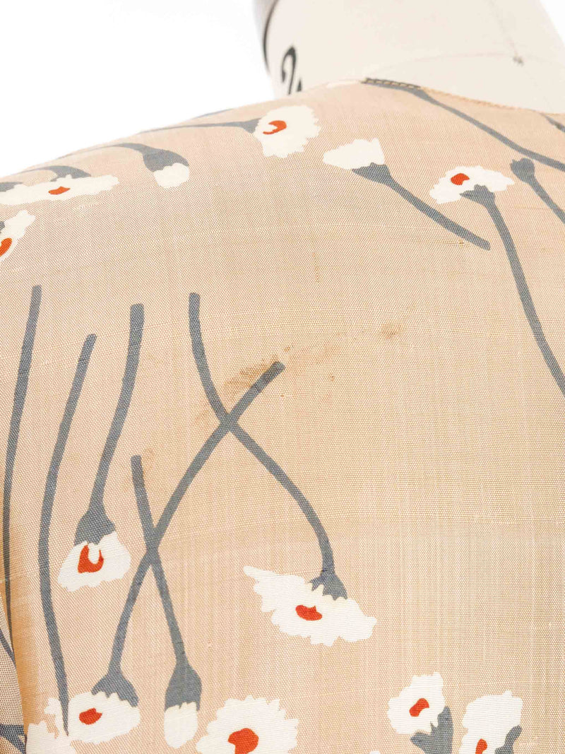 1970s Thai Silk Floral Motif Caftan