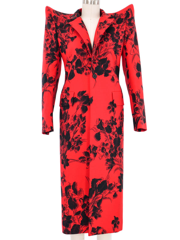 2020 Balenciaga Structured Shoulder Floral Coat