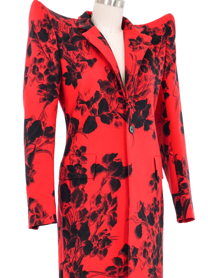 2020 Balenciaga Structured Shoulder Floral Coat