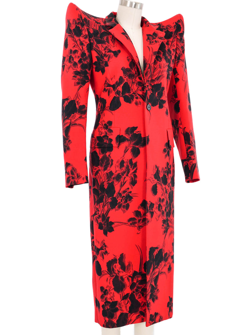 2020 Balenciaga Structured Shoulder Floral Coat