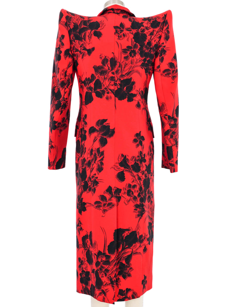 2020 Balenciaga Structured Shoulder Floral Coat