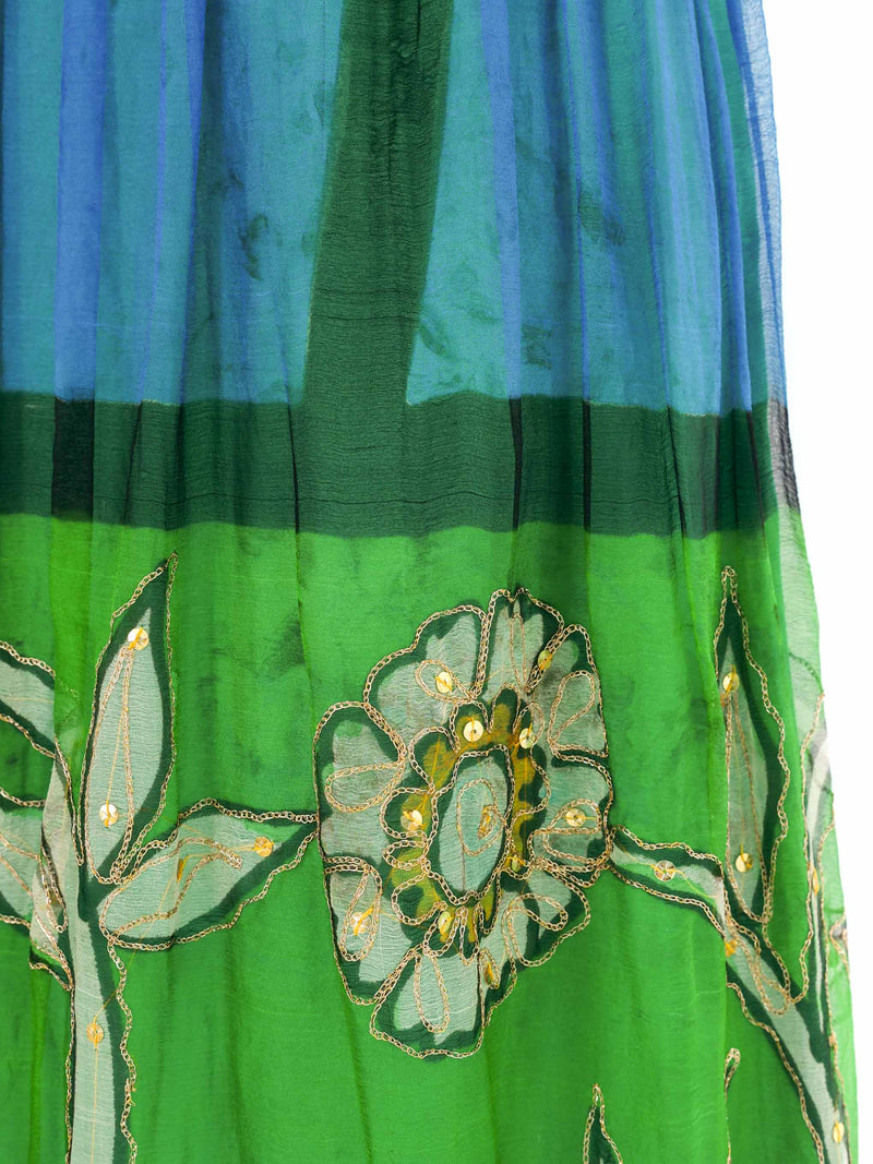 Embellished Indian Silk Chiffon Skirt Ensemble