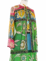 Embellished Indian Silk Chiffon Skirt Ensemble