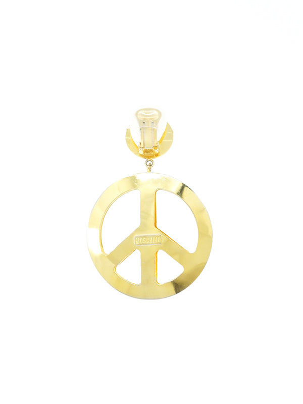 1990s Moschino Peace Sign Earrings
