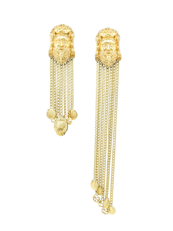 2020 Gucci Hercules Chain Fringe Earrings