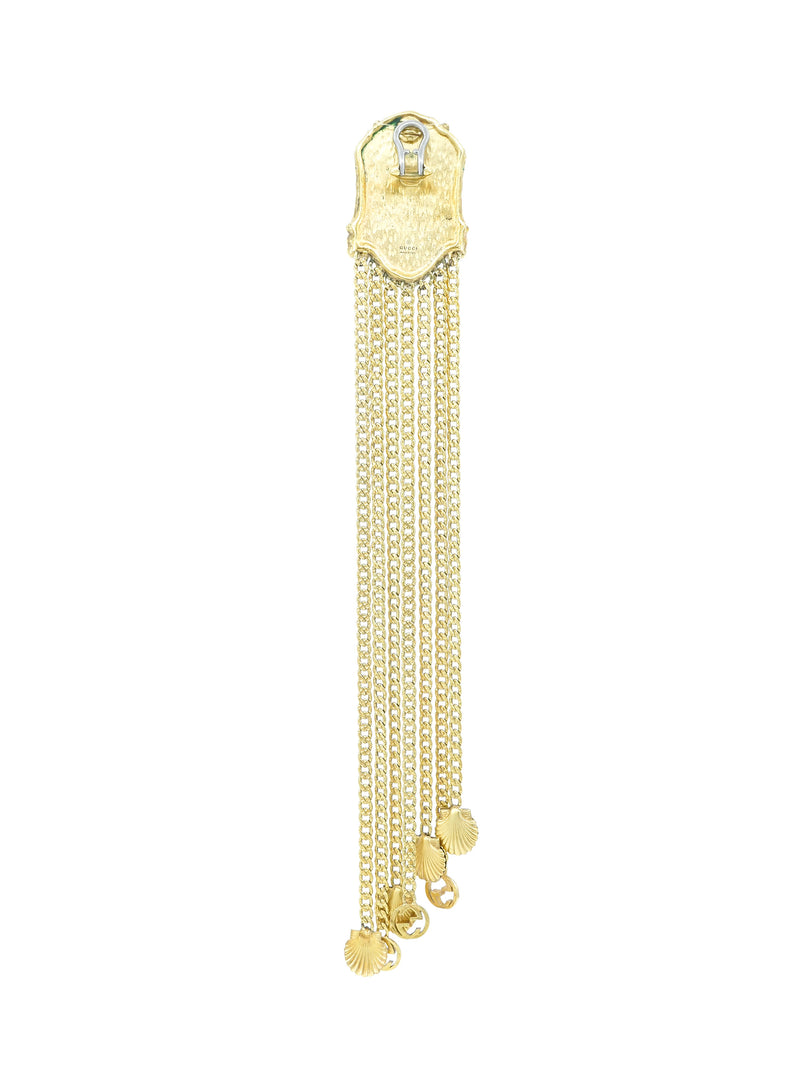 2020 Gucci Hercules Chain Fringe Earrings