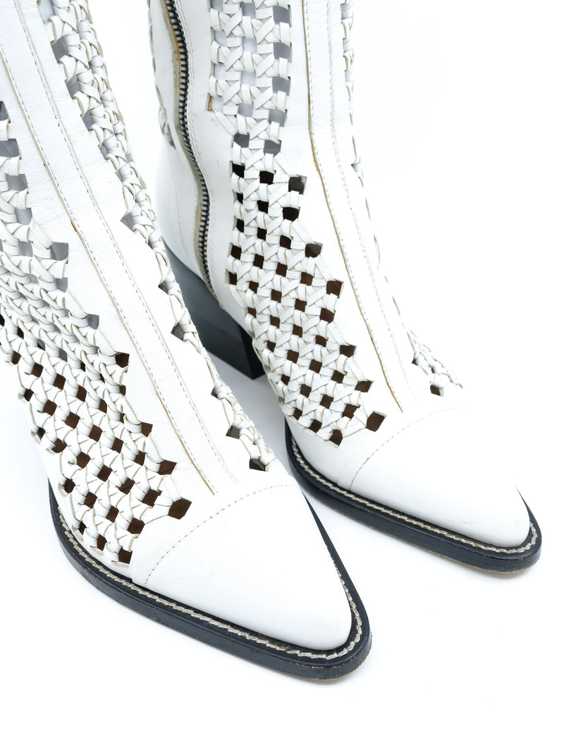 Chloe Reilly Cutout Leather Knee High Boots, 36 Accessory arcadeshops.com