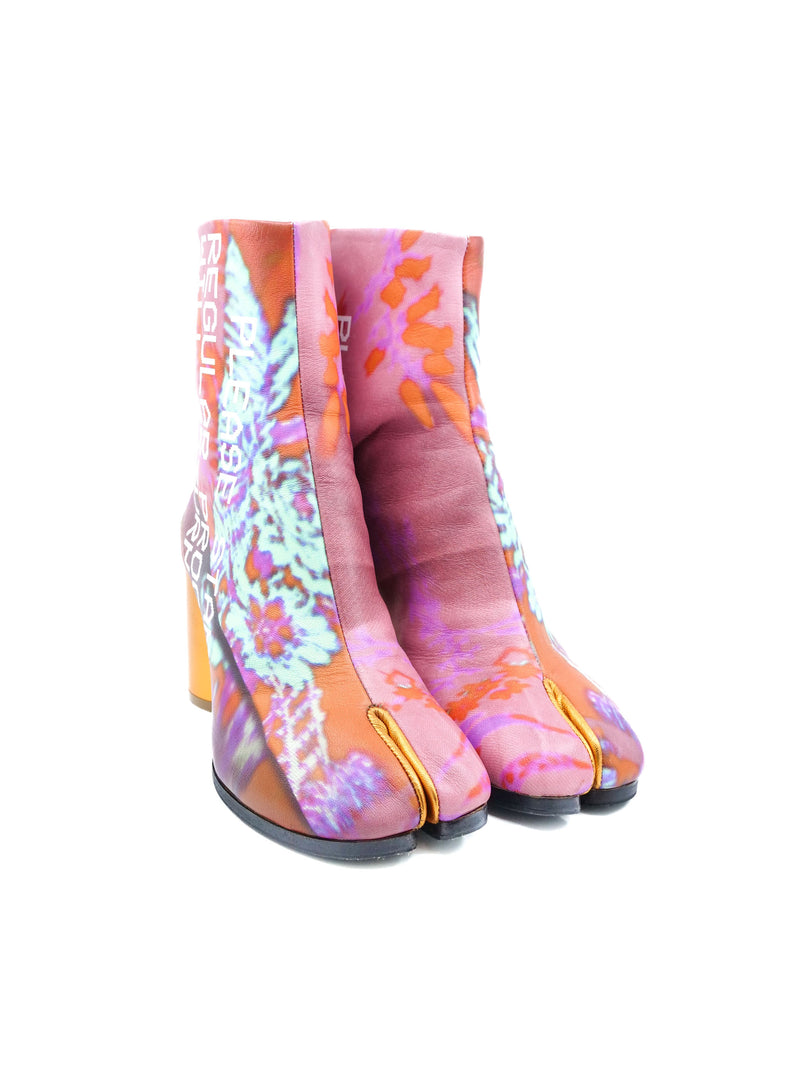 Maison Margiela Printed Leather Tabi Boots, 36 Accessory arcadeshops.com