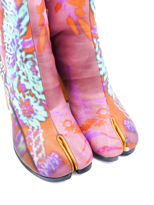 Maison Margiela Printed Leather Tabi Boots, 36 Accessory arcadeshops.com