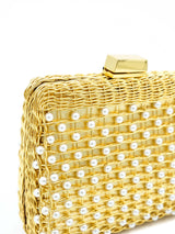 Rodo Pearl Beaded Wire Clutch