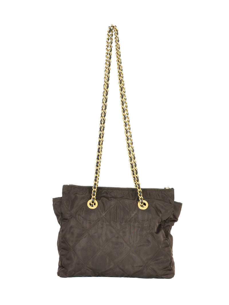 1995 Prada Re-edition Brown Tessuto Quilted Tote Accessory arcadeshops.com