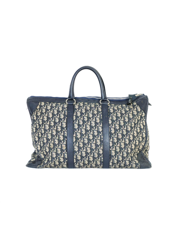 Christian Dior Navy Oblique Logo Weekender Bag