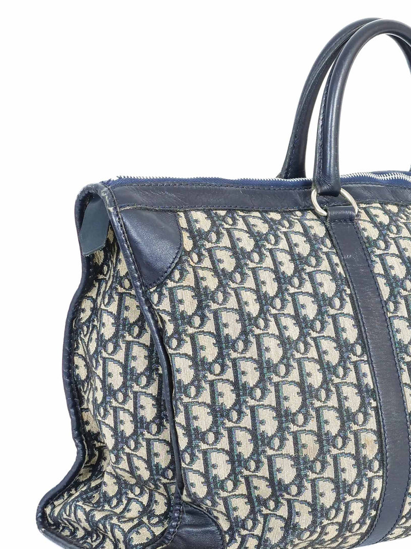 Christian Dior Navy Oblique Logo Weekender Bag Accessory arcadeshops.com