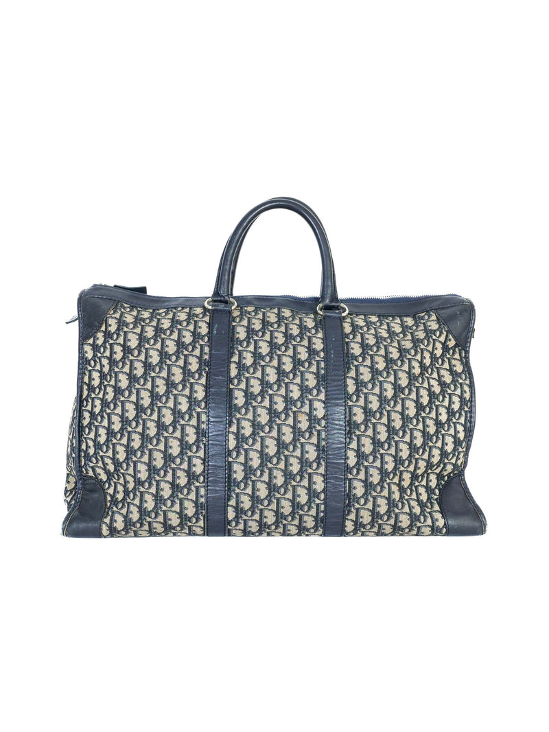 Christian Dior Navy Oblique Logo Weekender Bag Accessory arcadeshops.com