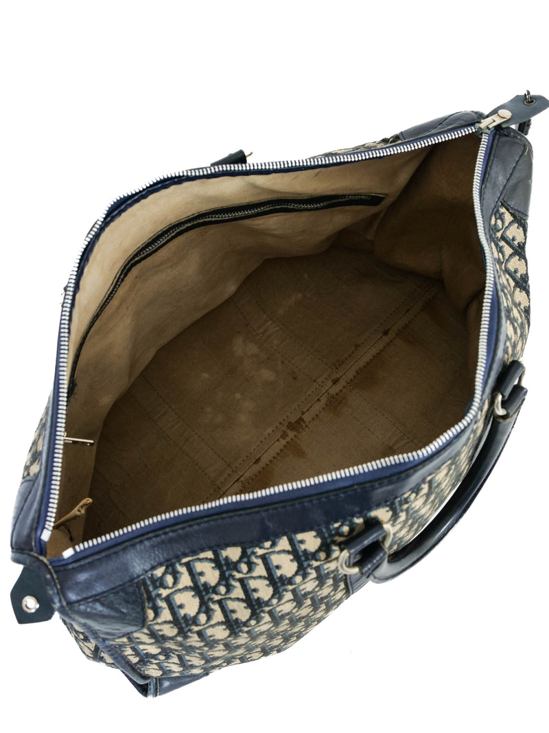 Christian Dior Navy Oblique Logo Weekender Bag Accessory arcadeshops.com