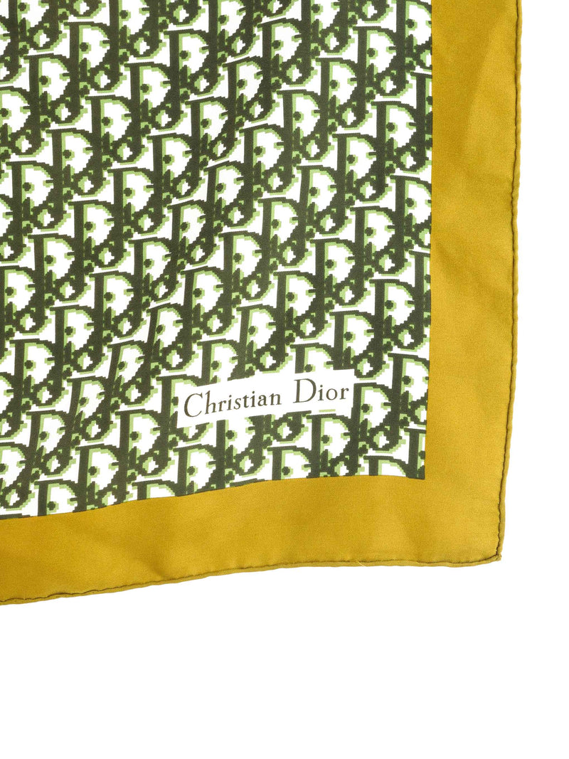 Christian Dior Chartreuse Oblique Logo Printed Scarf Accessory arcadeshops.com