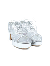 2016 Chanel Perforated Vinyl Platform Oxfords, 37.5 Accessory arcadeshops.com