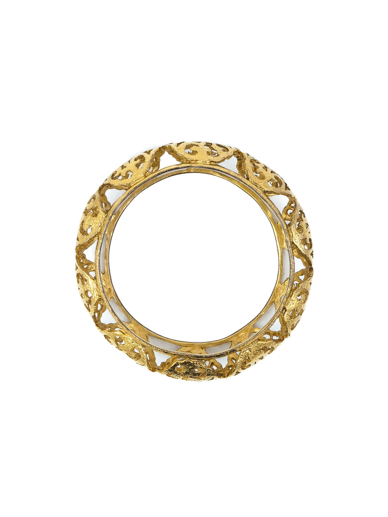 1990 Chanel Filigree Cutout Bangle Bracelet Accessory arcadeshops.com